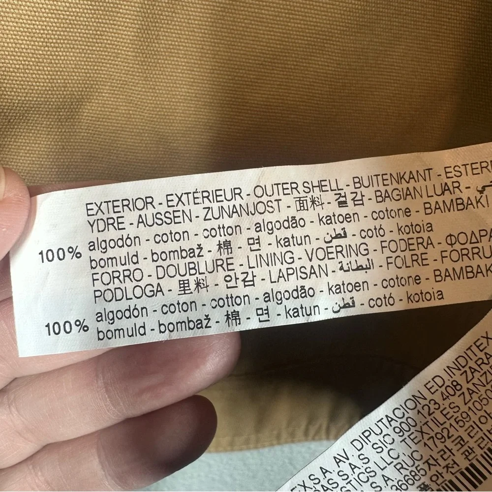 ZARA Women's Medium Tan Double Breasted Cropped Jacket Gold Buttons - Picture 11 of 12